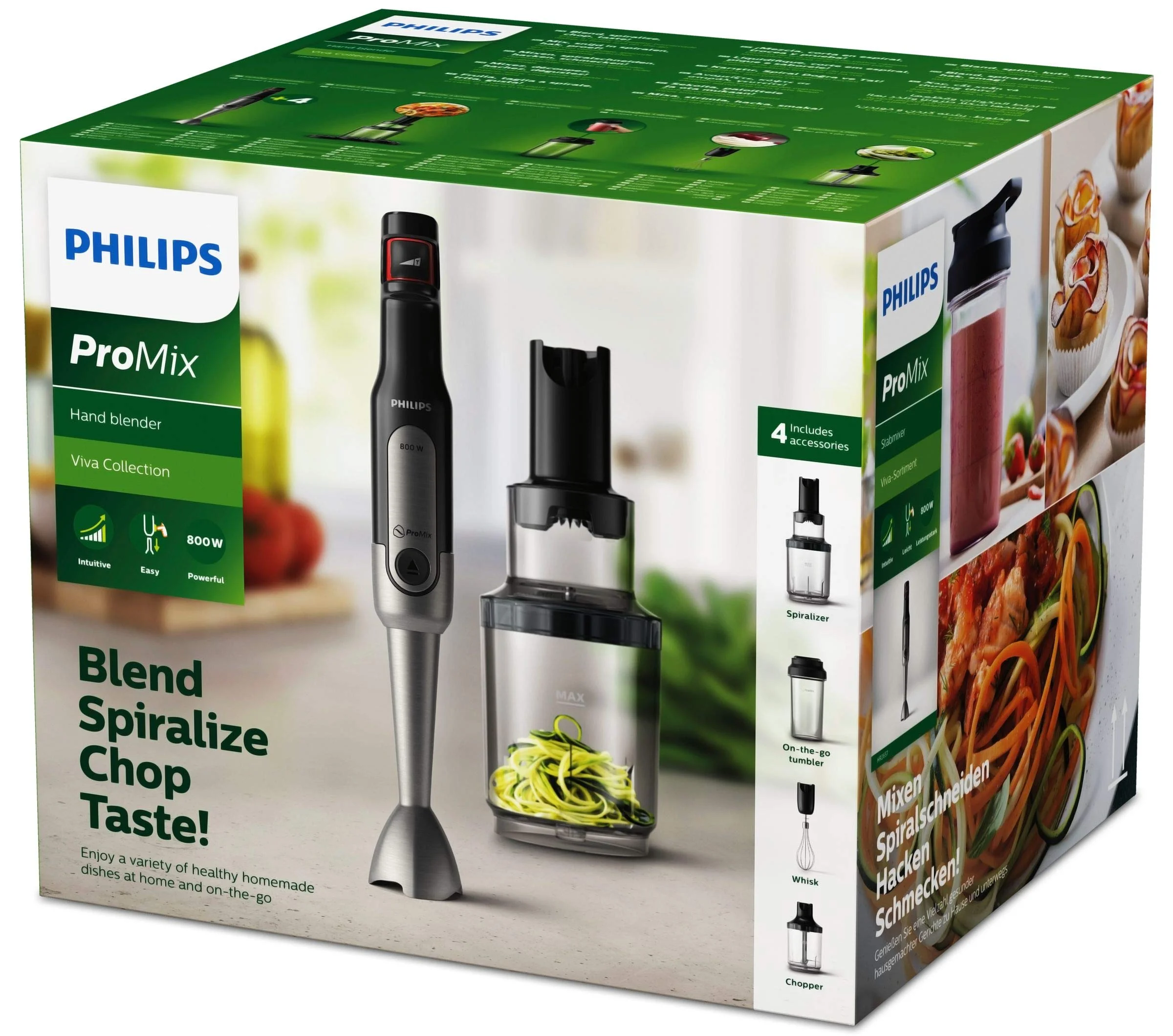 Блендер погружной Philips HR2657 800Вт, измельчитель 1л, стакан 0,5л