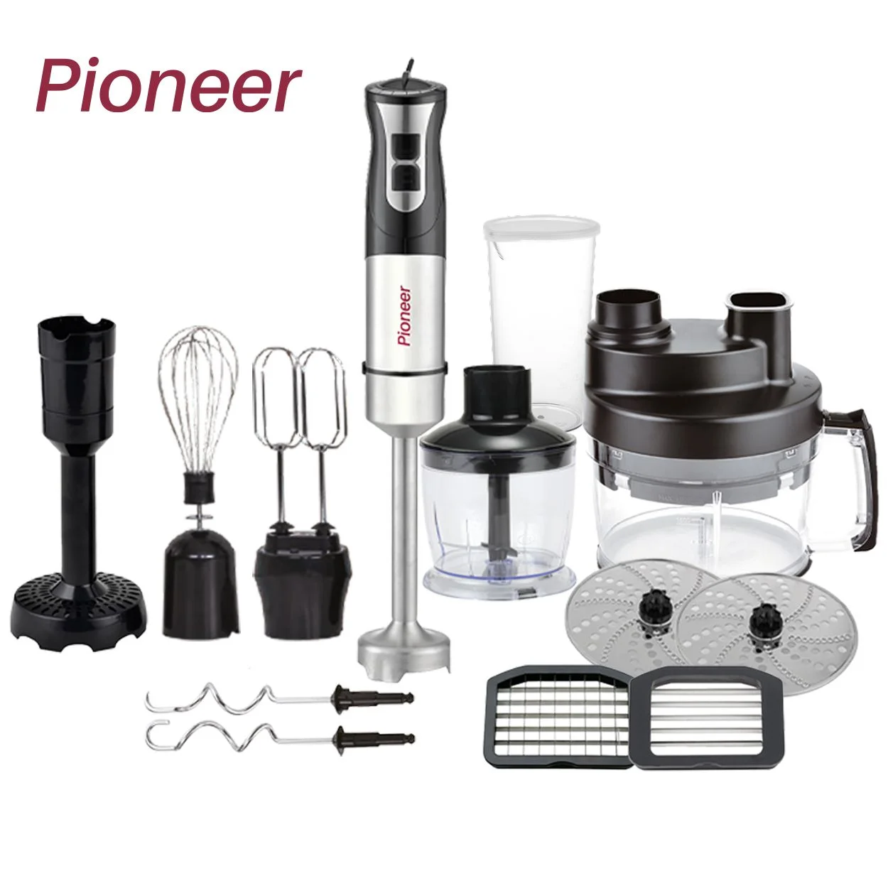 Блендер погружной Pioneer HB255S + миксер! 1800Вт, измельчитель 500 мл