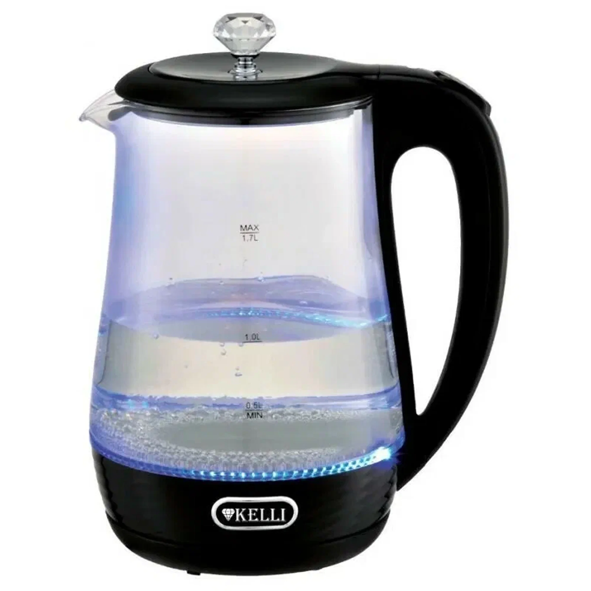 Чайник электрический Kelli KL-1404 Стеклянный чёрный