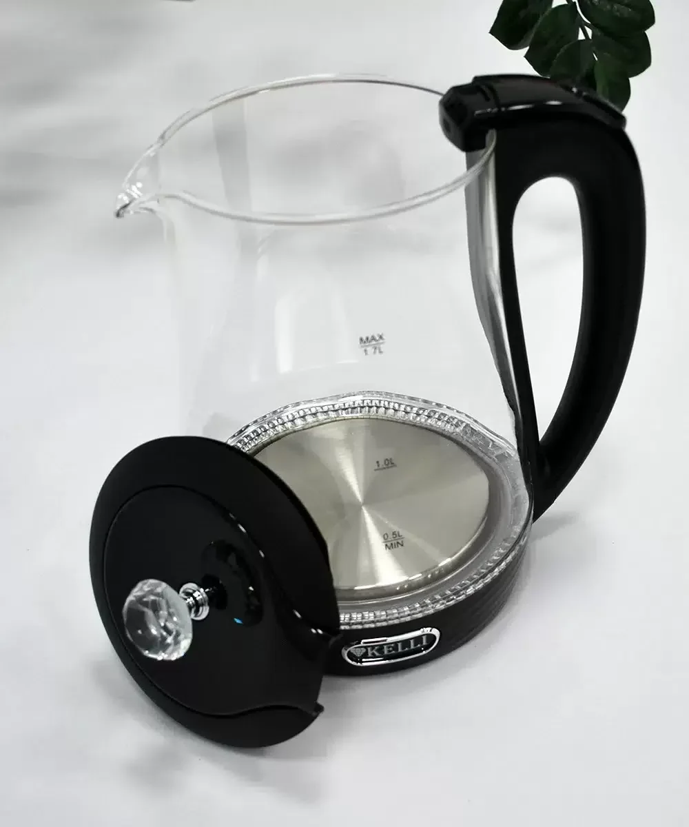 Чайник электрический Kelli KL-1404 Стеклянный чёрный