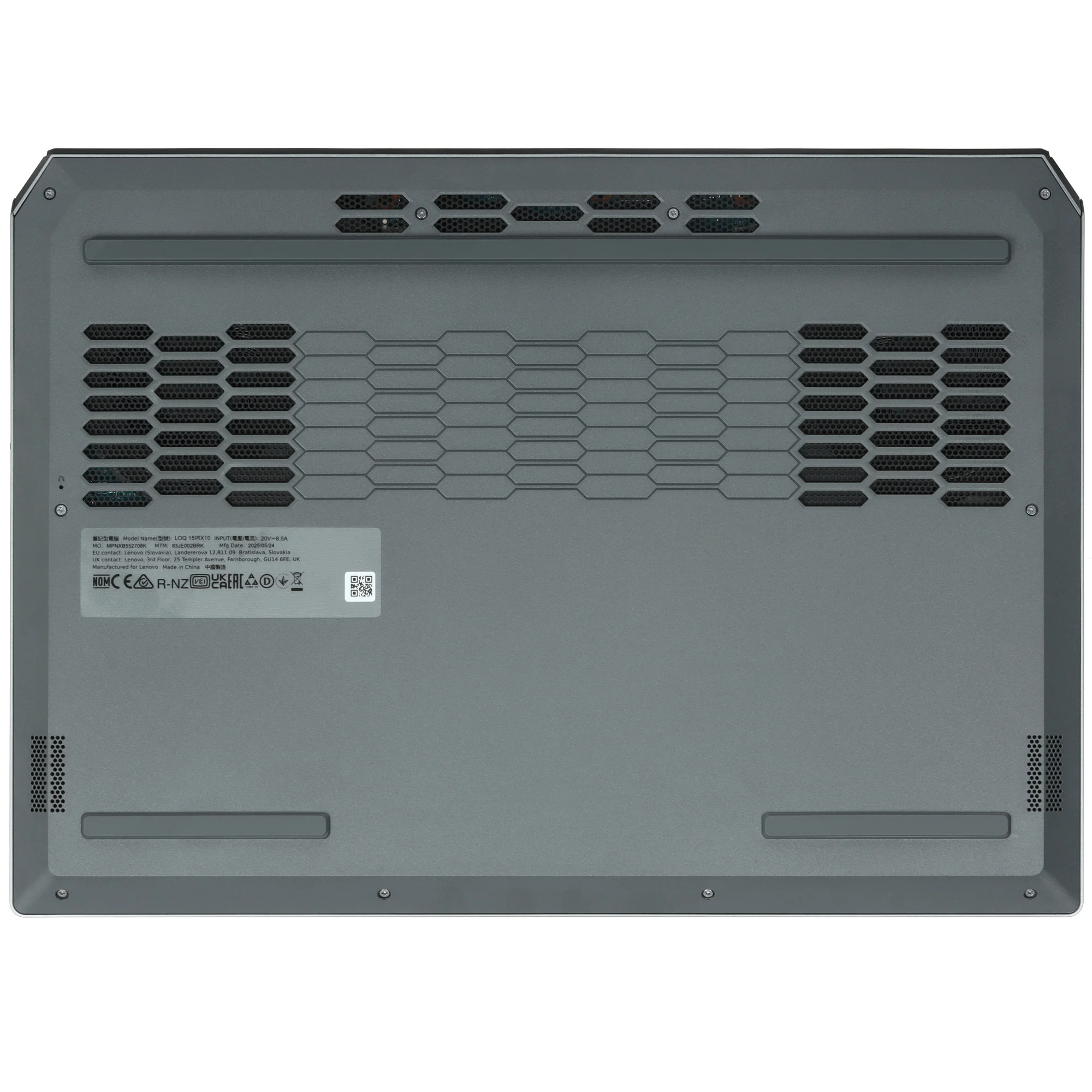 Ноутбук Lenovo LOQ 15IRX9 Core i7 13645HX 16Gb SSD512Gb NVIDIA GeForce RTX4050 6Gb 15.6" IPS FHD (1920x1080) без ОС grey WiFi BT Cam (83DV01HPSA)