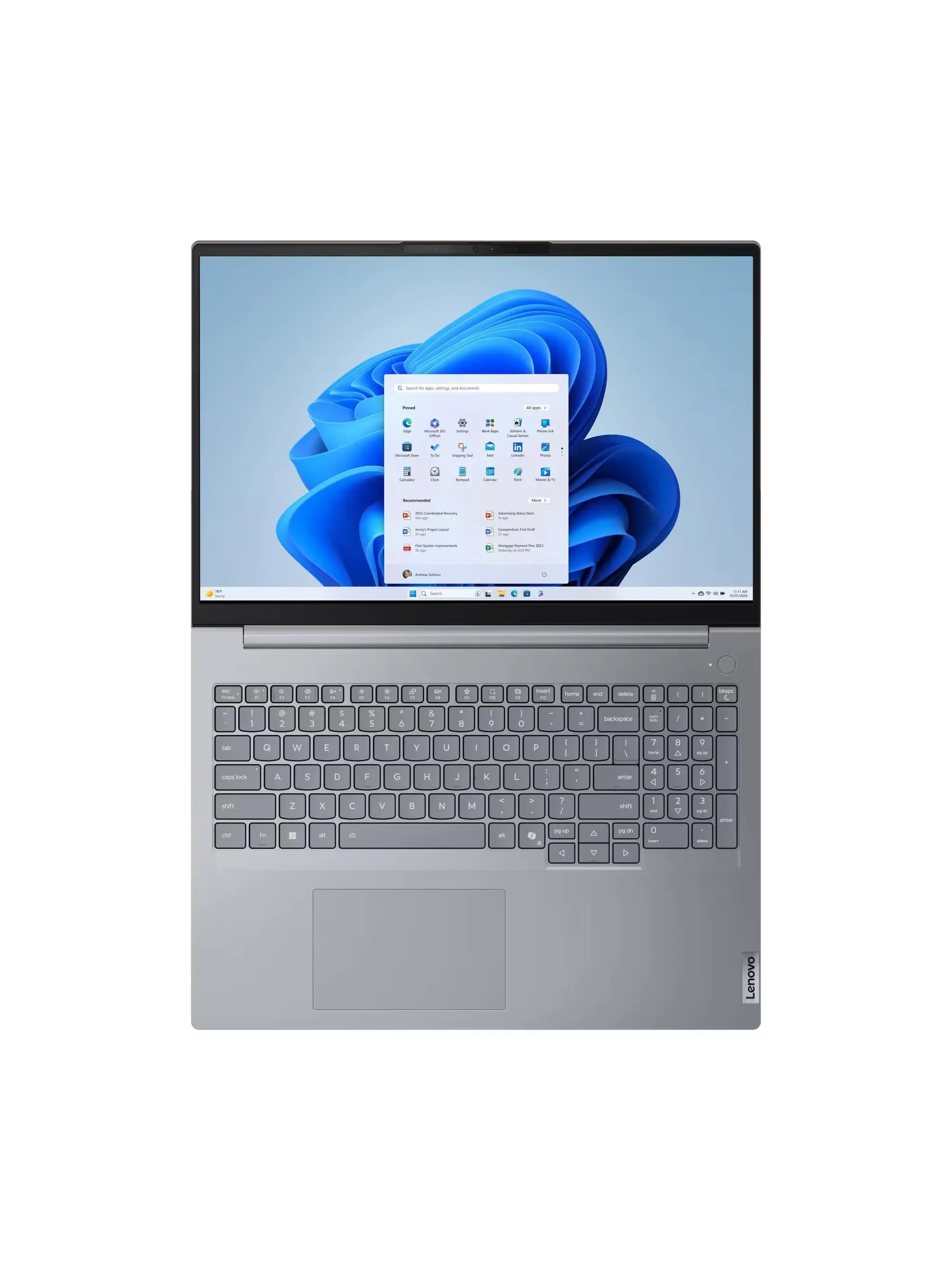 Ноутбук Lenovo Thinkbook 16 G9 IRL Core 5 210H 16Gb SSD512Gb Intel Graphics 16" IPS WUXGA (1920x1200) Windows 11 Pro grey WiFi BT Cam (21US000QGQ)