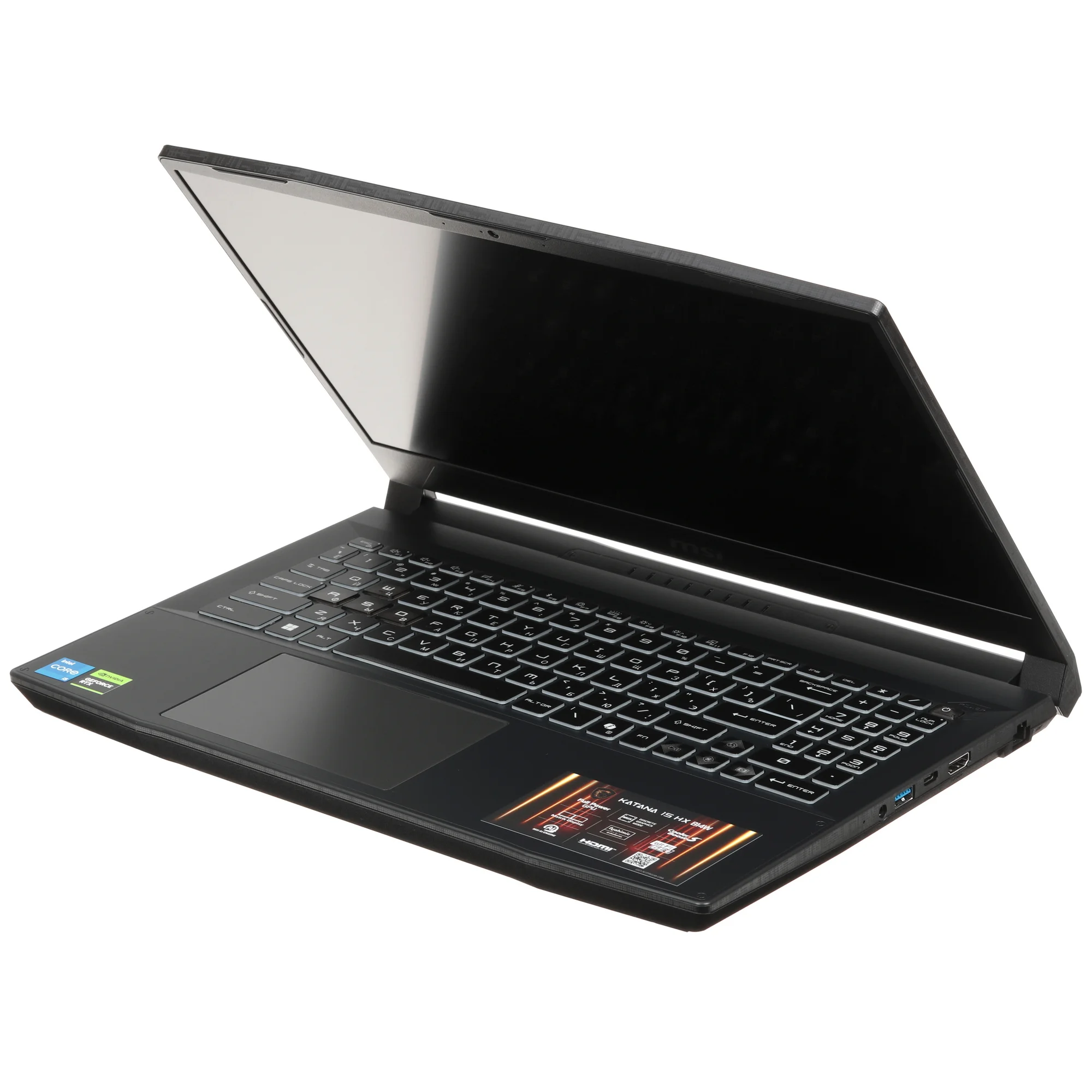 Ноутбук MSI Katana 15 HX B14WFK-617XRU Core i7 14650HX 16Gb SSD1Tb NVIDIA GeForce RTX 5060 8Gb 15.6" IPS FHD (1920x1080) FreeDOS black WiFi BT Cam (9S