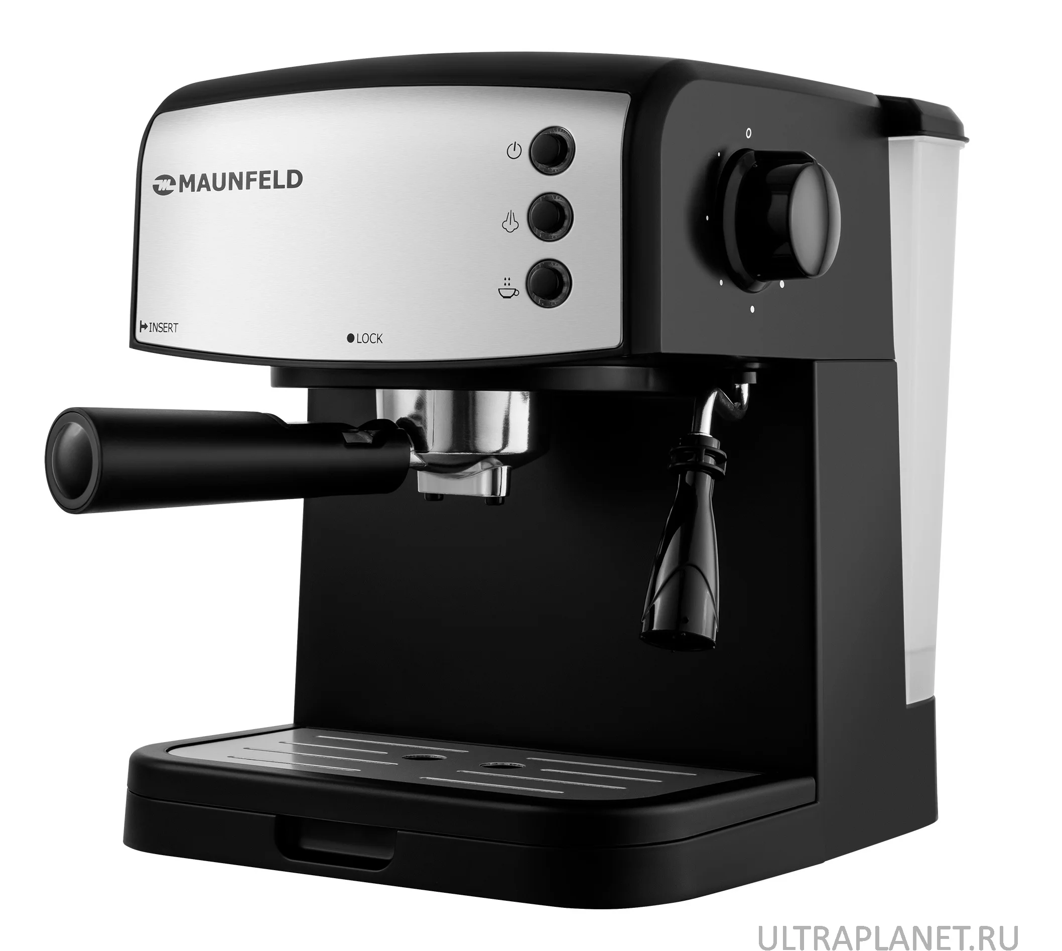Кофеварка рожковая Maunfeld MF-734BK черный, исп. кофе - молотый/чалды, 1.5 л, 850 Вт, 15 бар