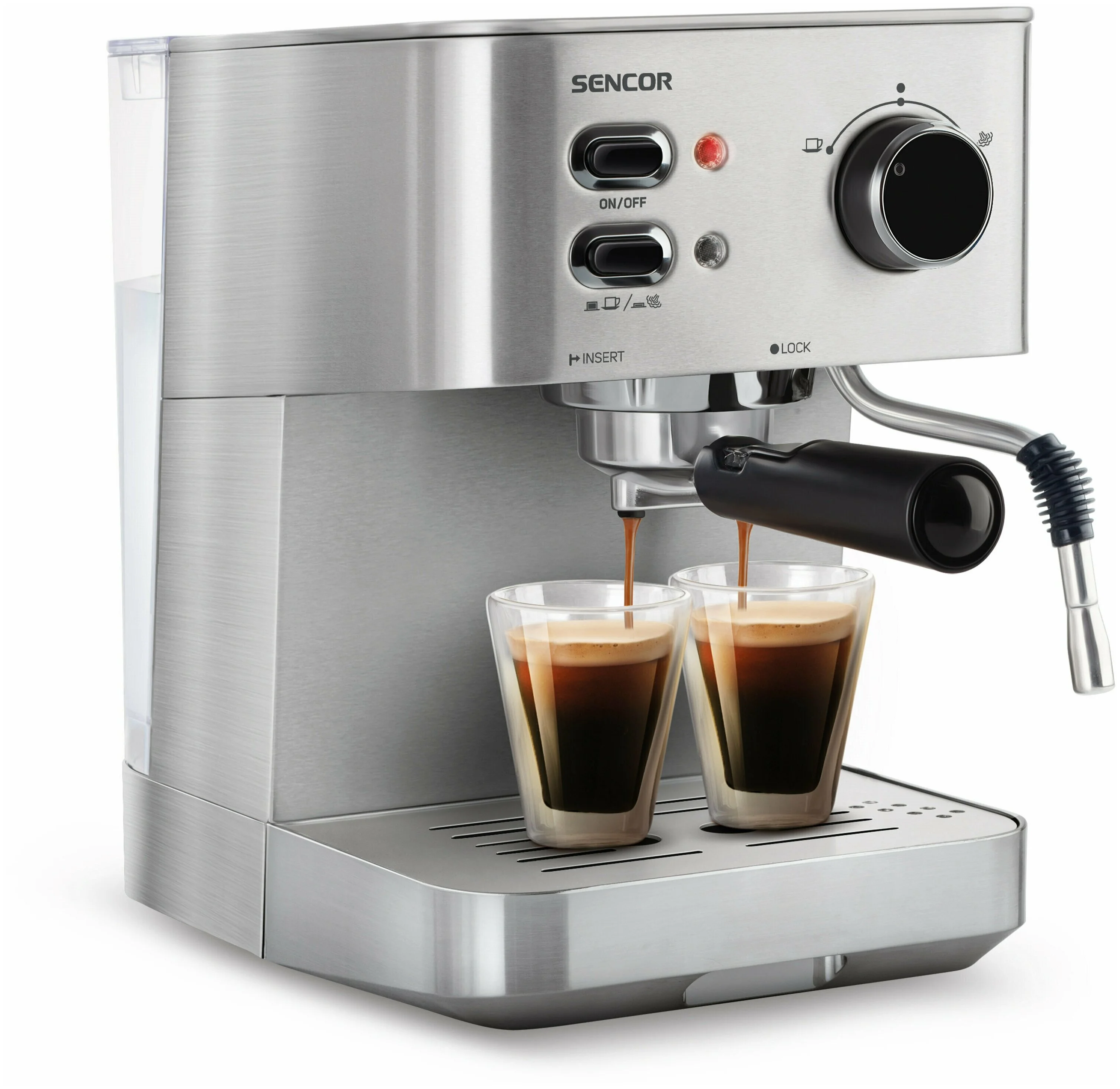 Кофеварка рожковая Sencor SES 4010SS серый, исп. кофе - молотый, 1.5 л, 1050 Вт, 15 бар