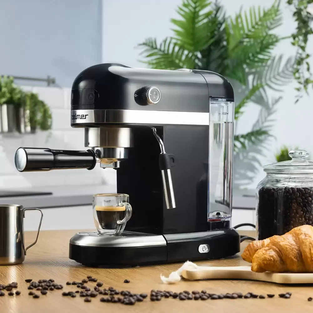 Кофеварка рожковая Zelmer EXPRESSO ZCM7295 черный, исп. кофе - молотый/чалды, 1.4 л, 1350 Вт, 20 бар