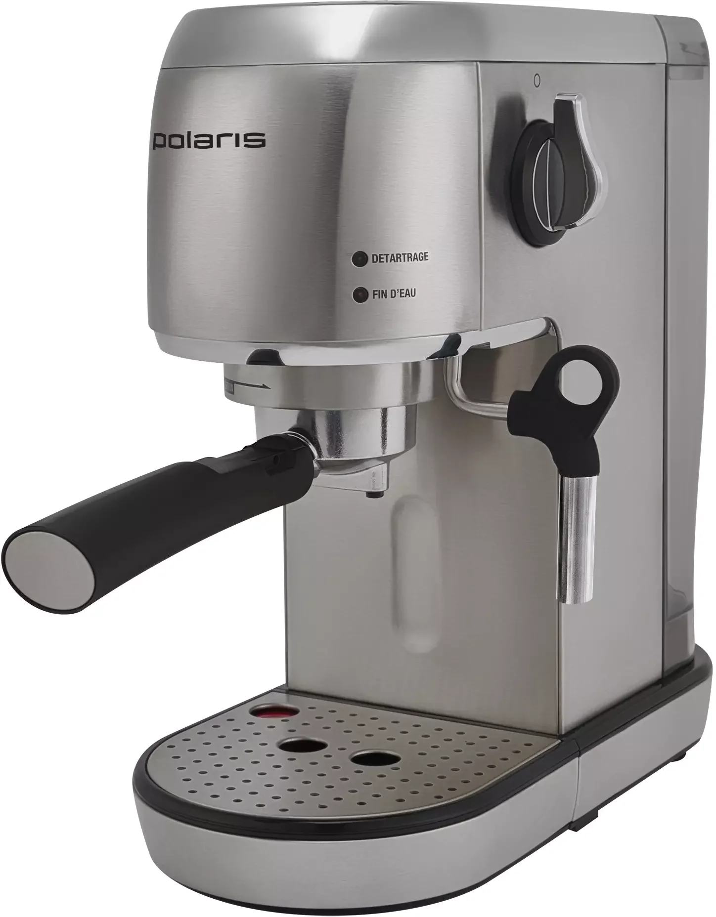 Кофеварка эспрессо Polaris PCM 2001AE нержавеющая сталь, исп. кофе - молотый, 1.5 л, 1400 Вт, 20 бар
