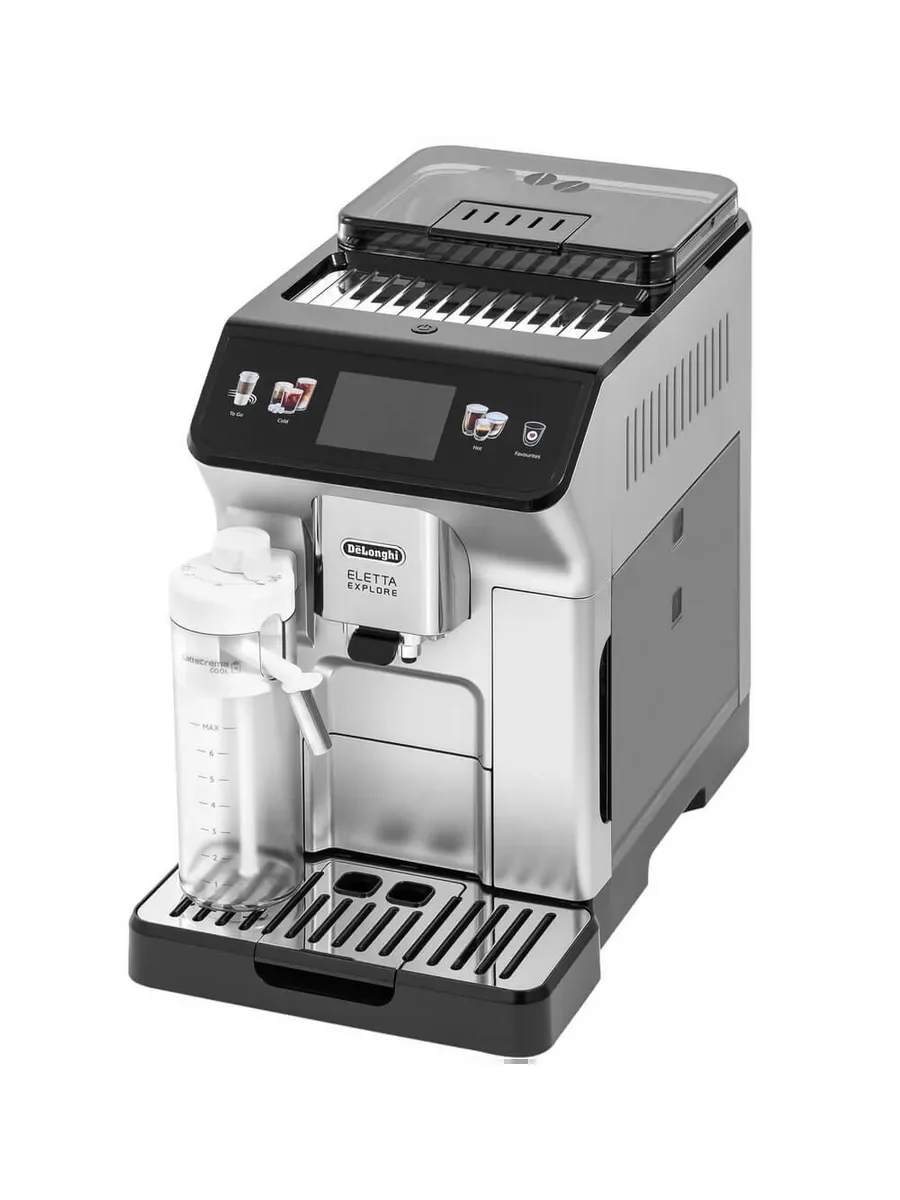 Кофемашина DeLonghi ECAM450.55.S серебристый/черный, исп. кофе - зерновой/молотый, 1.8 л, 1450 Вт, 19 бар
