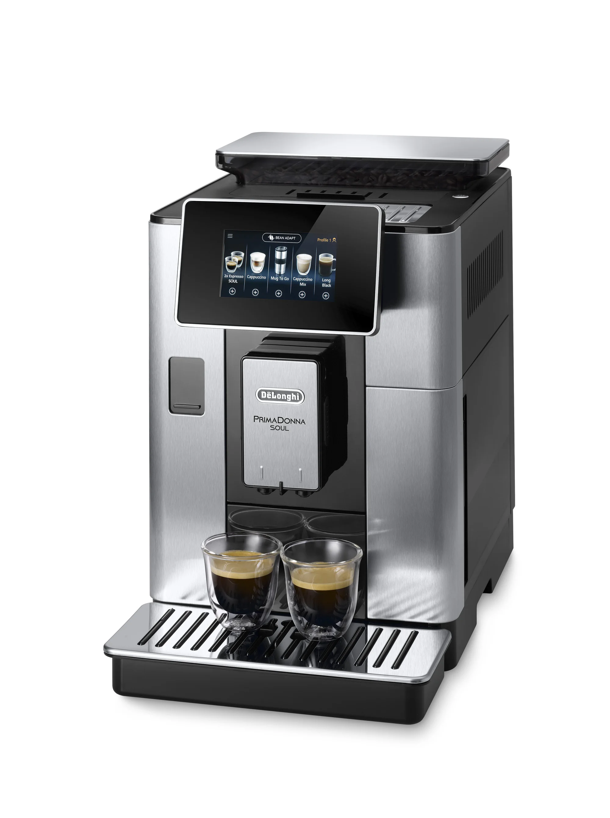 Кофемашина автоматическая DeLonghi ECAM610.74.MB черный/серебристый, исп. кофе - зерновой/молотый, 2.2 л, 1450 Вт, 19 Бар.