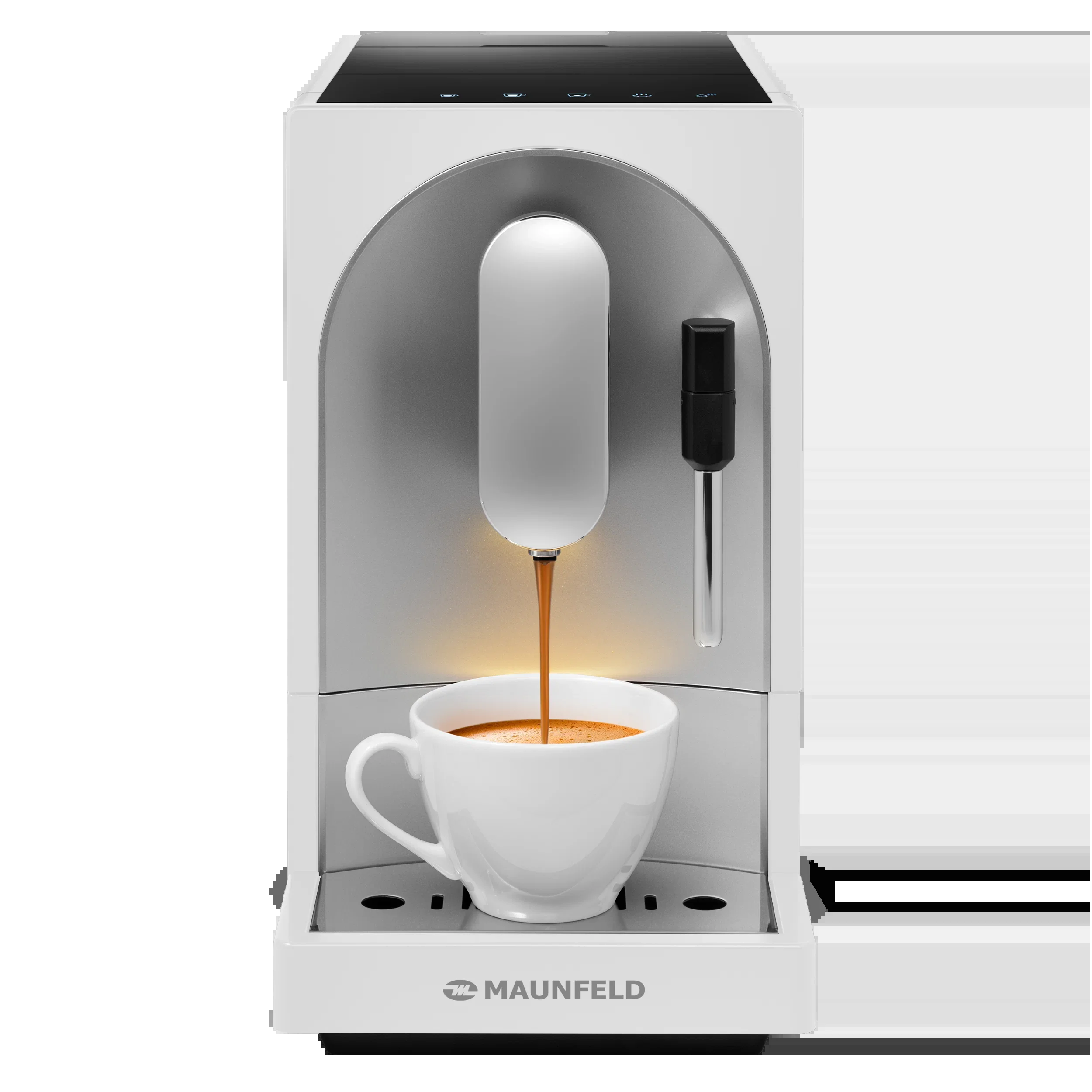 Кофемашина автоматическая Maunfeld MF-A7021WH белый, исп. кофе - зерна, 1.1 л, 1470 Вт, 19 бар