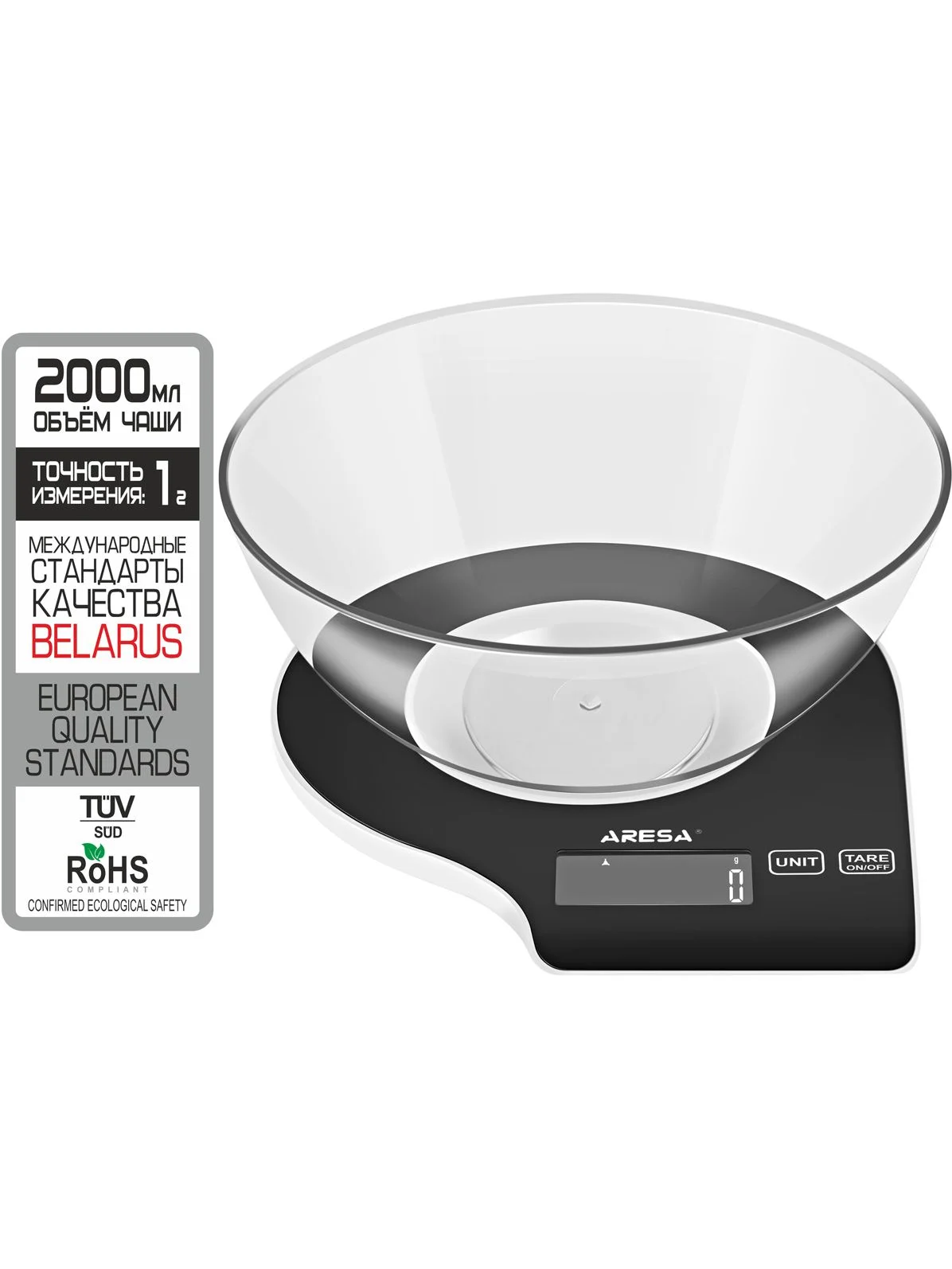 Весы кухонные ARESA AR-4301 электрон.5 кг, съемная чаша