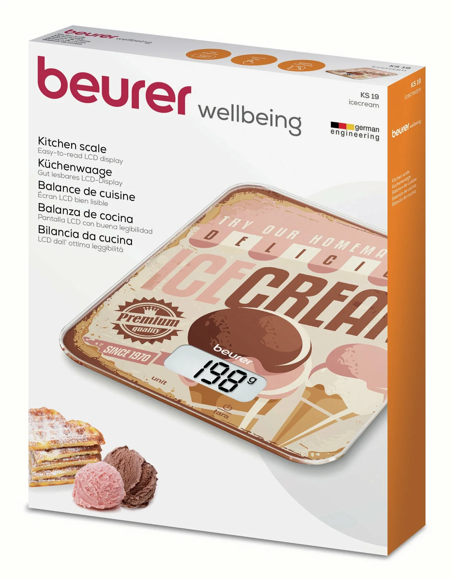 Весы кухонные Beurer KS19 Ice Cream макс. вес: 5 кг, рисунок