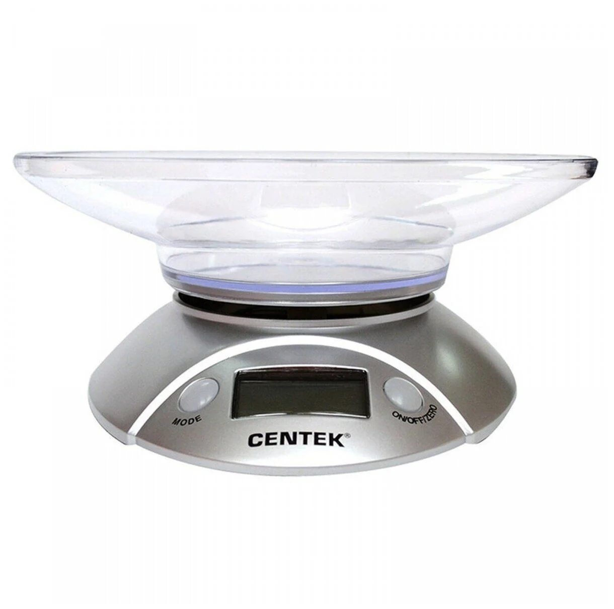 Весы кухонные Centek CT-2451 электронные, чаша, пластик, 5кг серебро/черный