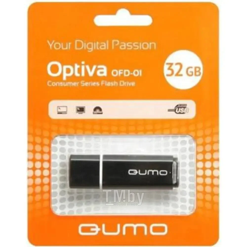Флешка USB QUMO 32 Gb USB 2.0 Optiva 01 оранжевый корпус оранжевый