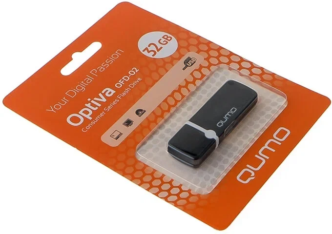 Флешка USB QUMO 64Gb USB 2.0 Optiva 02 Black, цвет корпуса черный (QM64GUD-OP2-black)