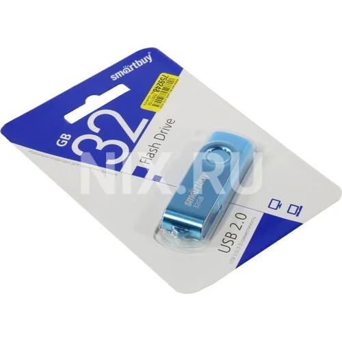 Флешка USB R/W Smartbuy 32Gb,Twist Blue (SB032Gb2TWB), 32Gb, USB 2.0,R/W 15/12, синий