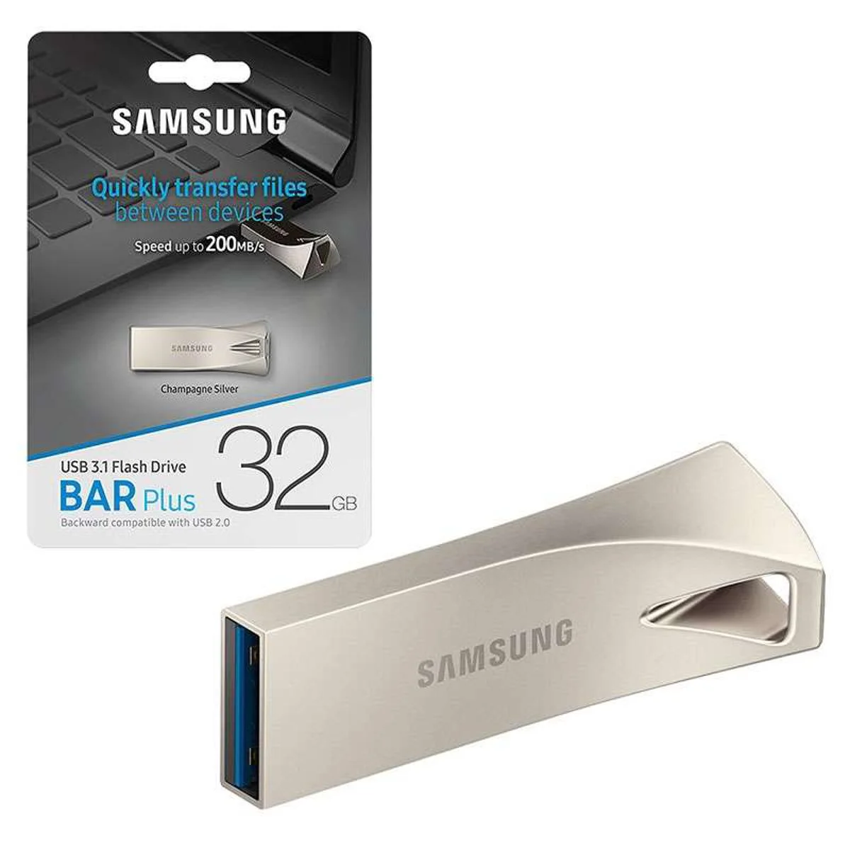 Флешка USB Samsung BAR Plus 128Gb USB Drive USB 3.1 (up to 300Mb/s) (MUF-128BE3)