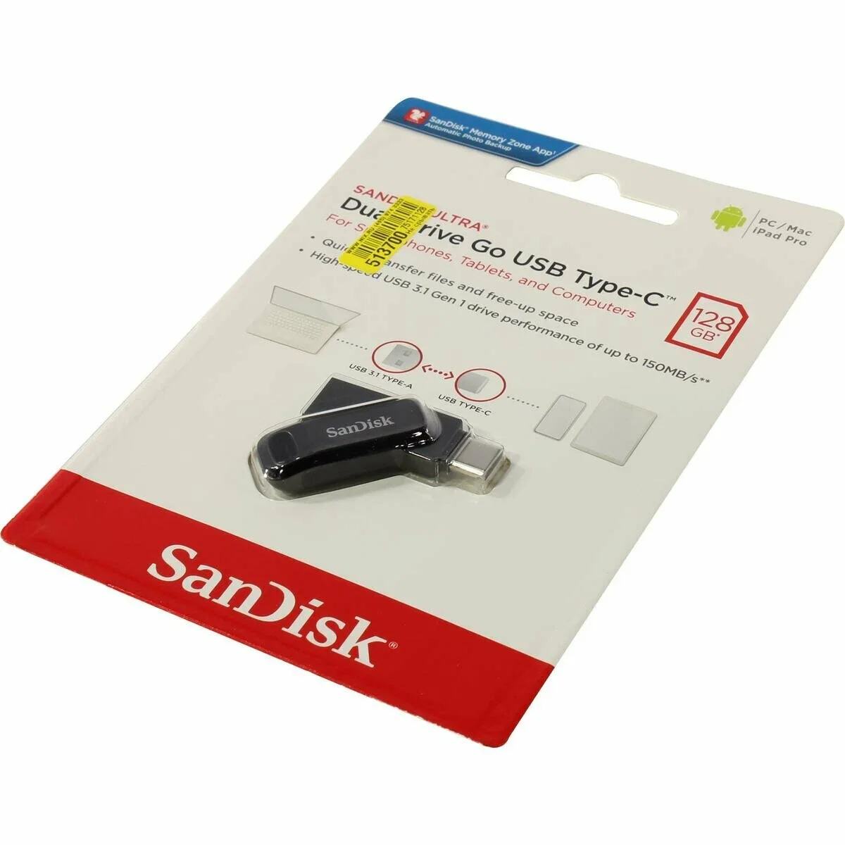 Флешка USB Sandisk 128Gb Ultra Dual Go SDDDC3-128G-G46 USB3.1 черный