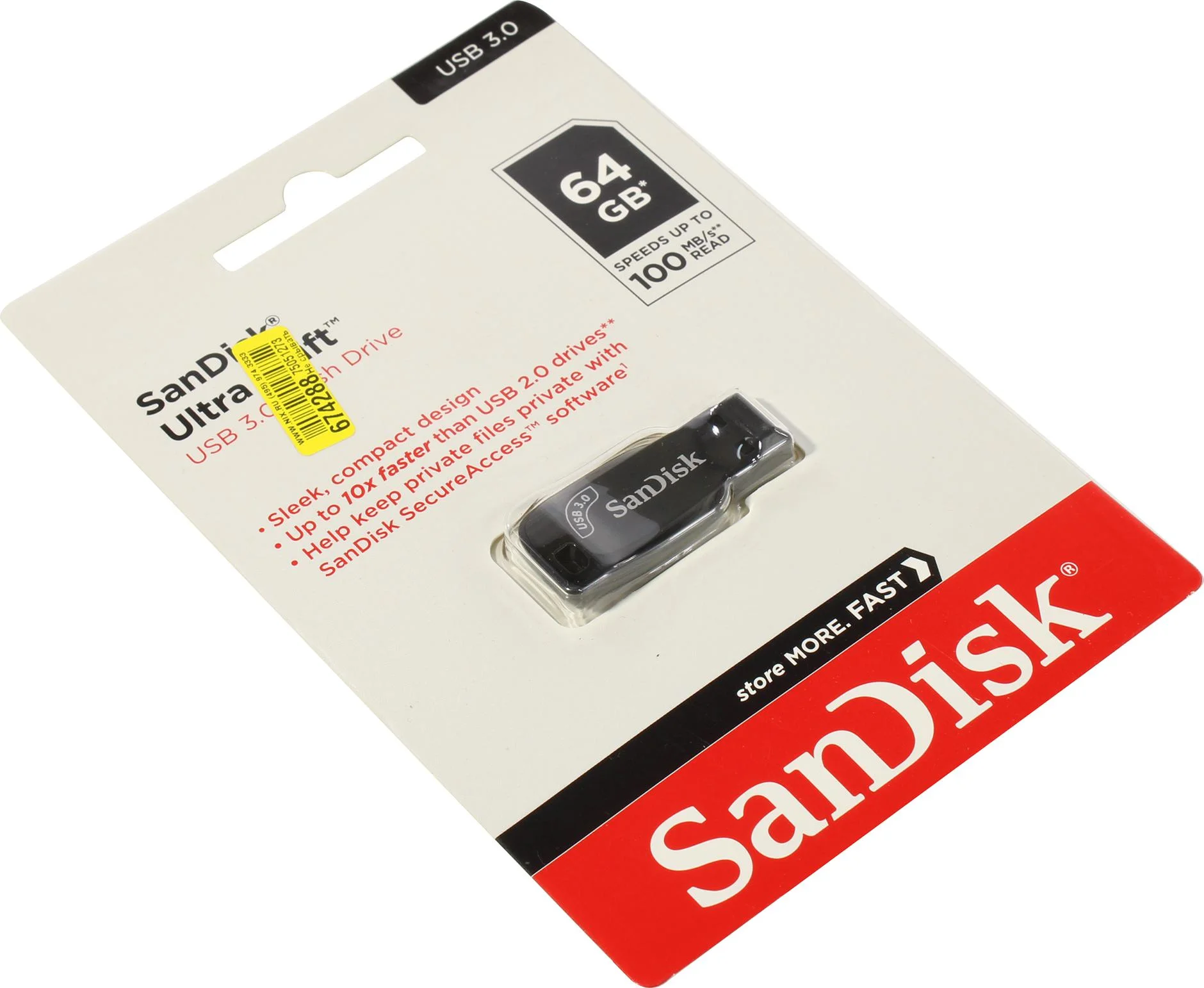 Флешка USB Sandisk 64Gb Shift Ultra SDCZ410-064G-G46 USB3.0 черный