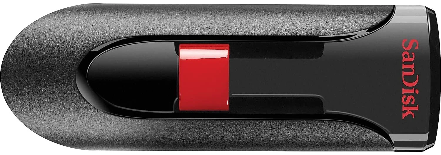 Флешка USB Sandisk CZ60 Cruzer Glide (SDCZ60-032G-B35), 32Gb, USB 2.0, R/W 30/8, черный/красный