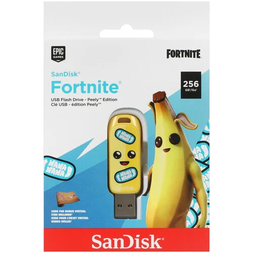 Флешка USB SanDisk Fortnite, Peely Edition 64Gb SDCZIF-064G-G46, USB3.2, желтая