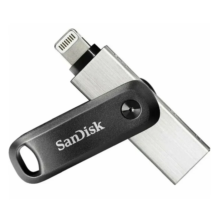 Флешка USB Sandisk IX60N iXpand GO (SDIX60N-128G-GN6NE), 128Gb, USB 3.0/Lightning, R/W 150/70, черный/серебристый