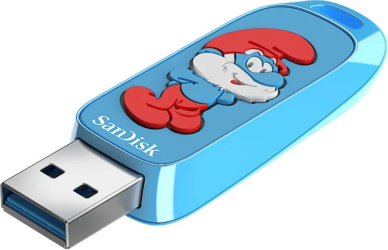 Флешка USB SanDisk Smurfs 128Gb SDCZIS-128G-G46, USB3.2, синяя