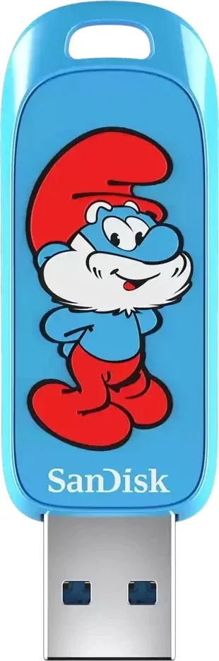 Флешка USB SanDisk Smurfs 64Gb SDCZIS-064G-G46, USB3.2, синяя