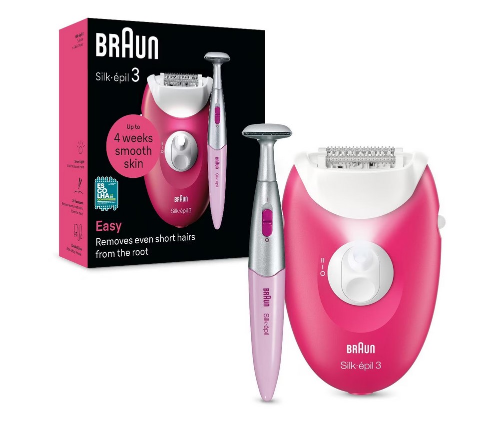 Эпилятор Braun SE3-202 скорости - 2, пинцетов/дисков - 20, съемные насадки/головки - 2 шт, от сети
