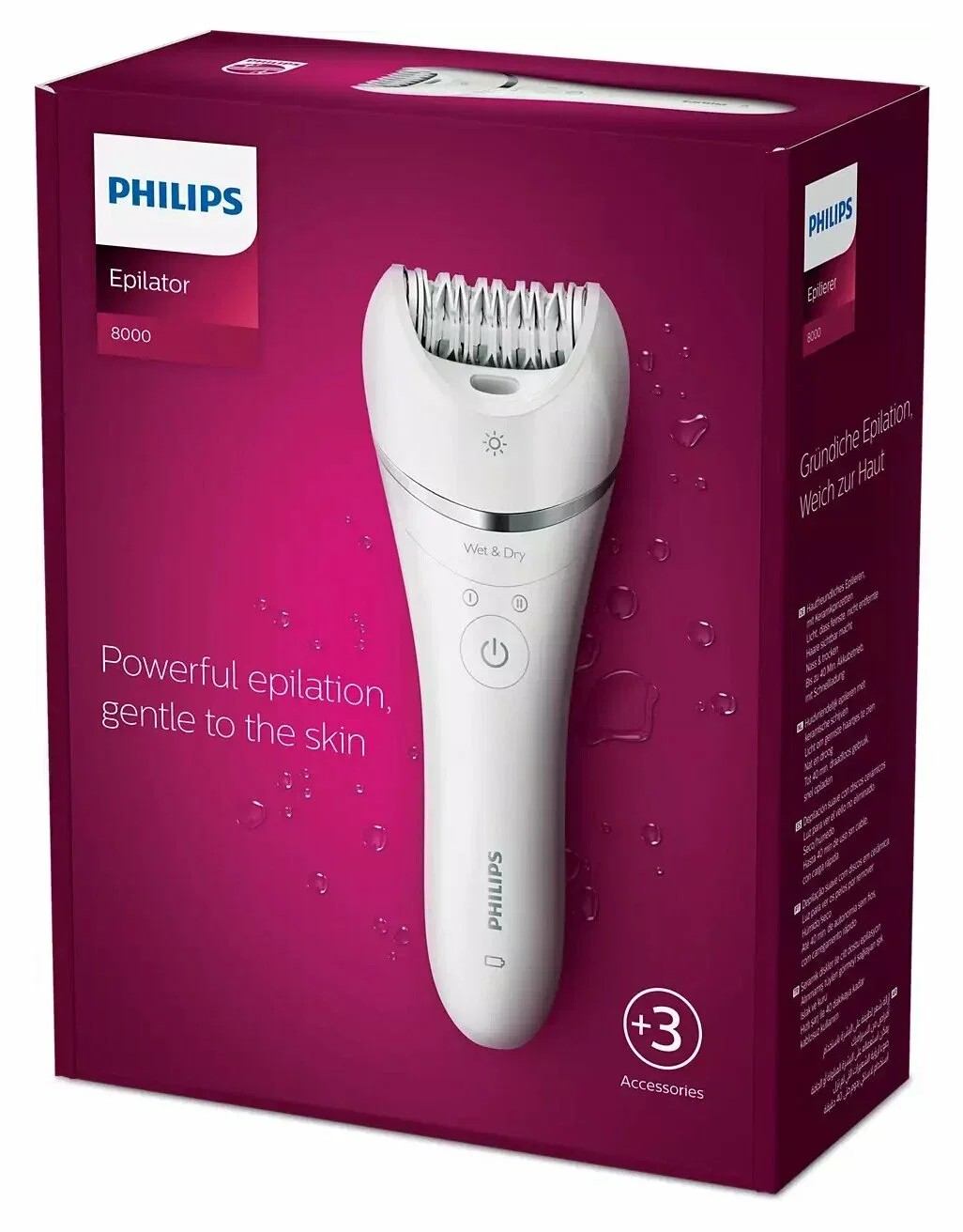 Эпилятор Philips BRE700 (2 скор.,3 головки,32 диска)