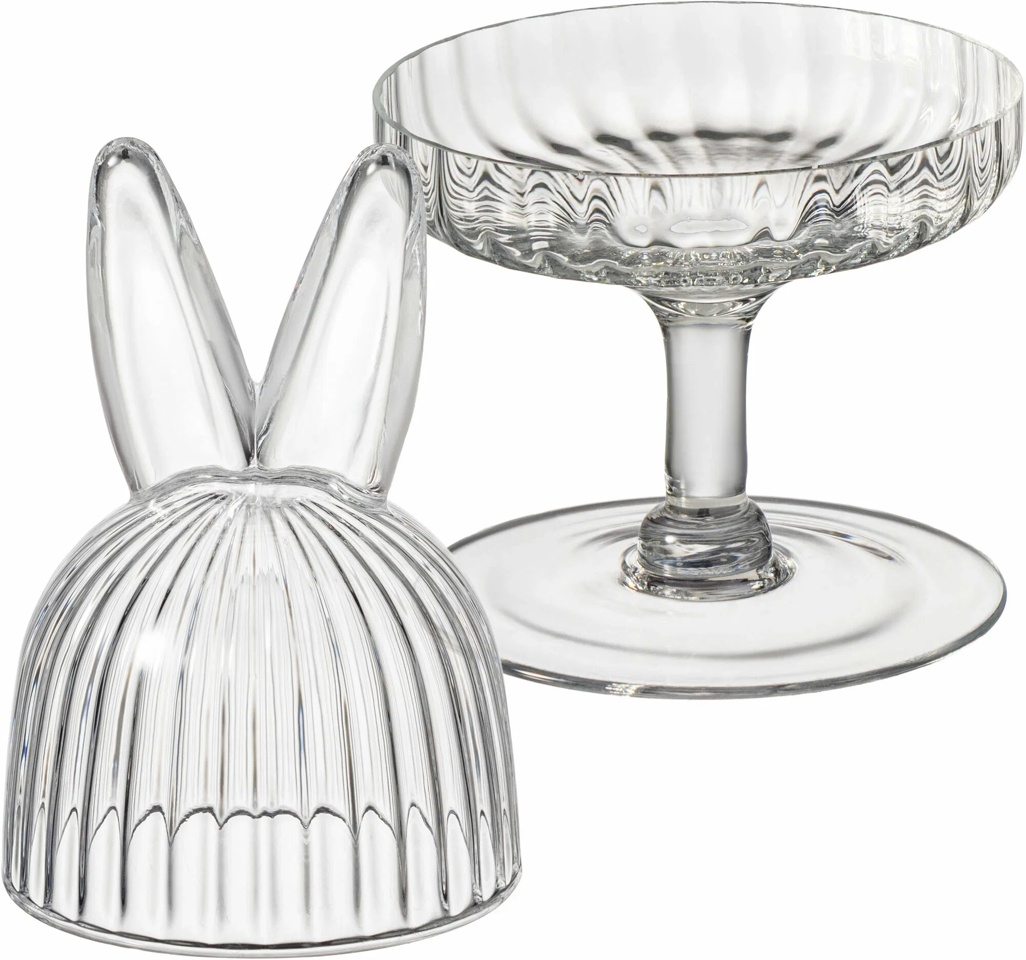 БЛЮДО НА НОЖКЕ С КРЫШКОЙ "RABBIT FAMILY" 12*12*23,5 СМ