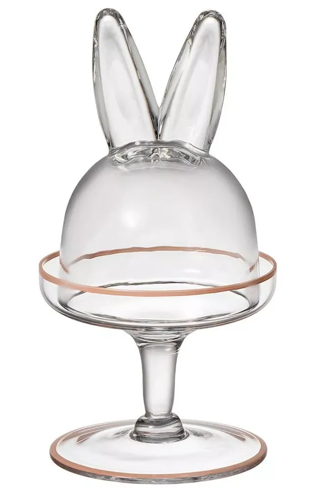 БЛЮДО НА НОЖКЕ С КРЫШКОЙ "RABBIT FAMILY" 12*12*23,5 СМ