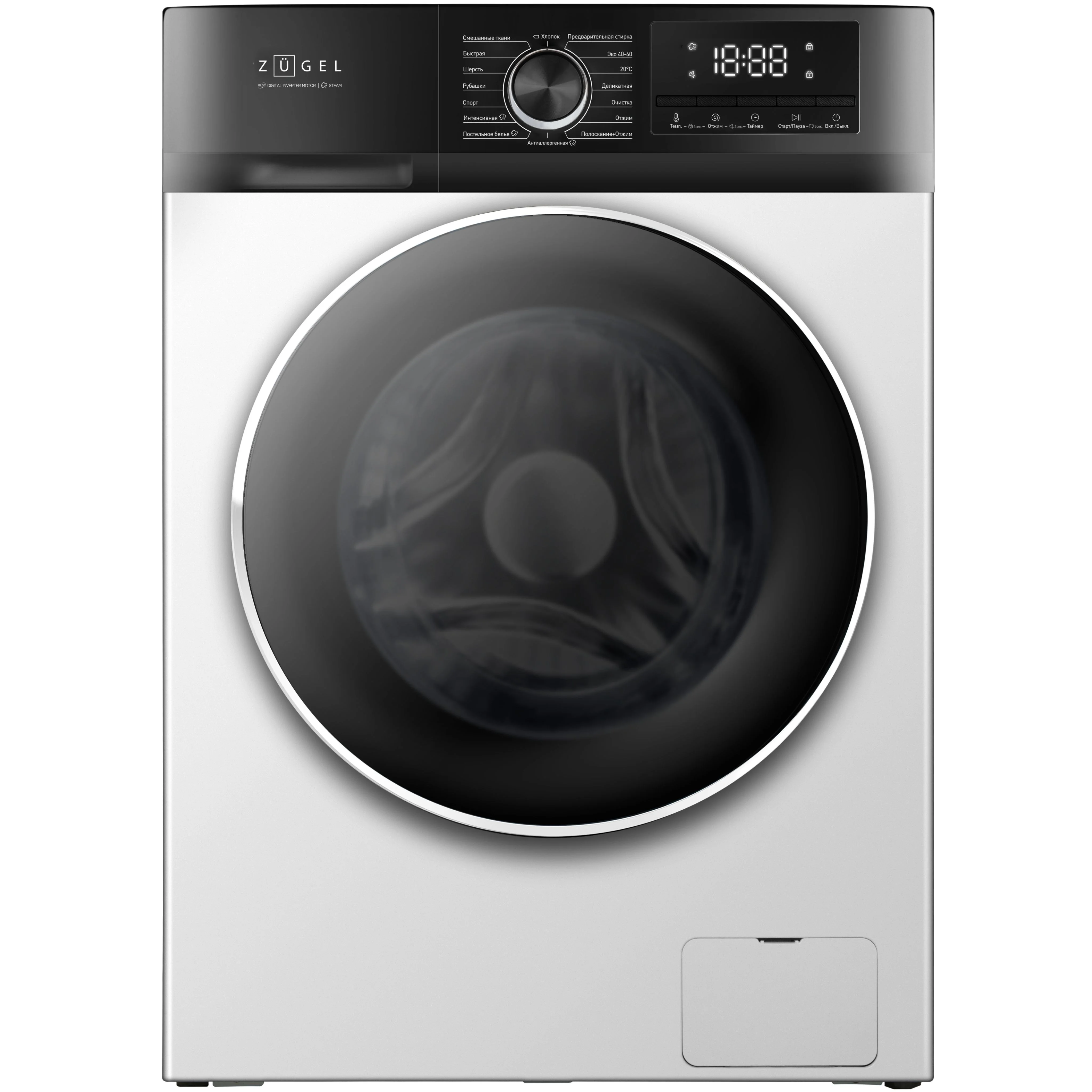Стиральная машина Zugel ZWS7120I Inverter Steam, белая