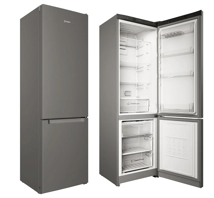 Холодильник двух.кам. нижн.мороз Indesit ITS 4200 G серебристый мат. No Frost 196x60x64 см. 325 л