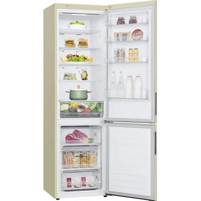 Холодильник двух.кам. нижн.мороз LG GA-B509 CEWL бежевый (277л, 107л, 59.5x68.2x203 см, FNF)