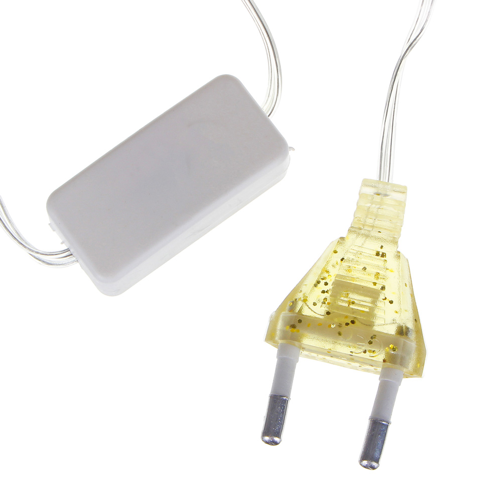 VETTA СНОУ БУМ Эл.гирлянда занавес, 1.5x1.5м, 150LED, шампань, 10 нитей, пост.свеч., ПВХ прозр., 220