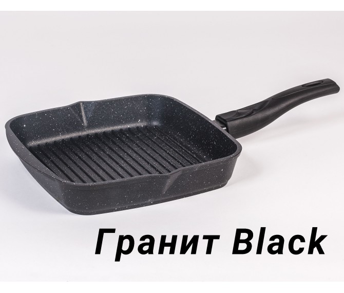МЕЧТА Гранит black Сковорода гриль с/р 28*28 см