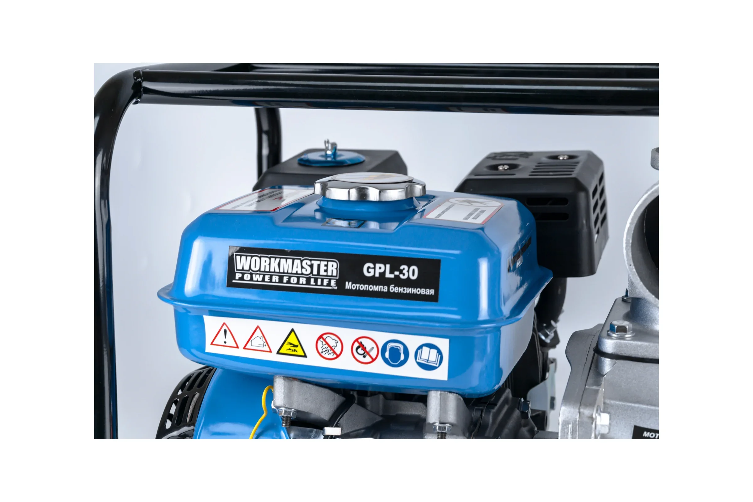 Мотопомпа бензиновая Workmaster GPL-30 (двиг. 4-х такт, 5,5 л.с, высота всасывания 7 м. напор 28 м)
