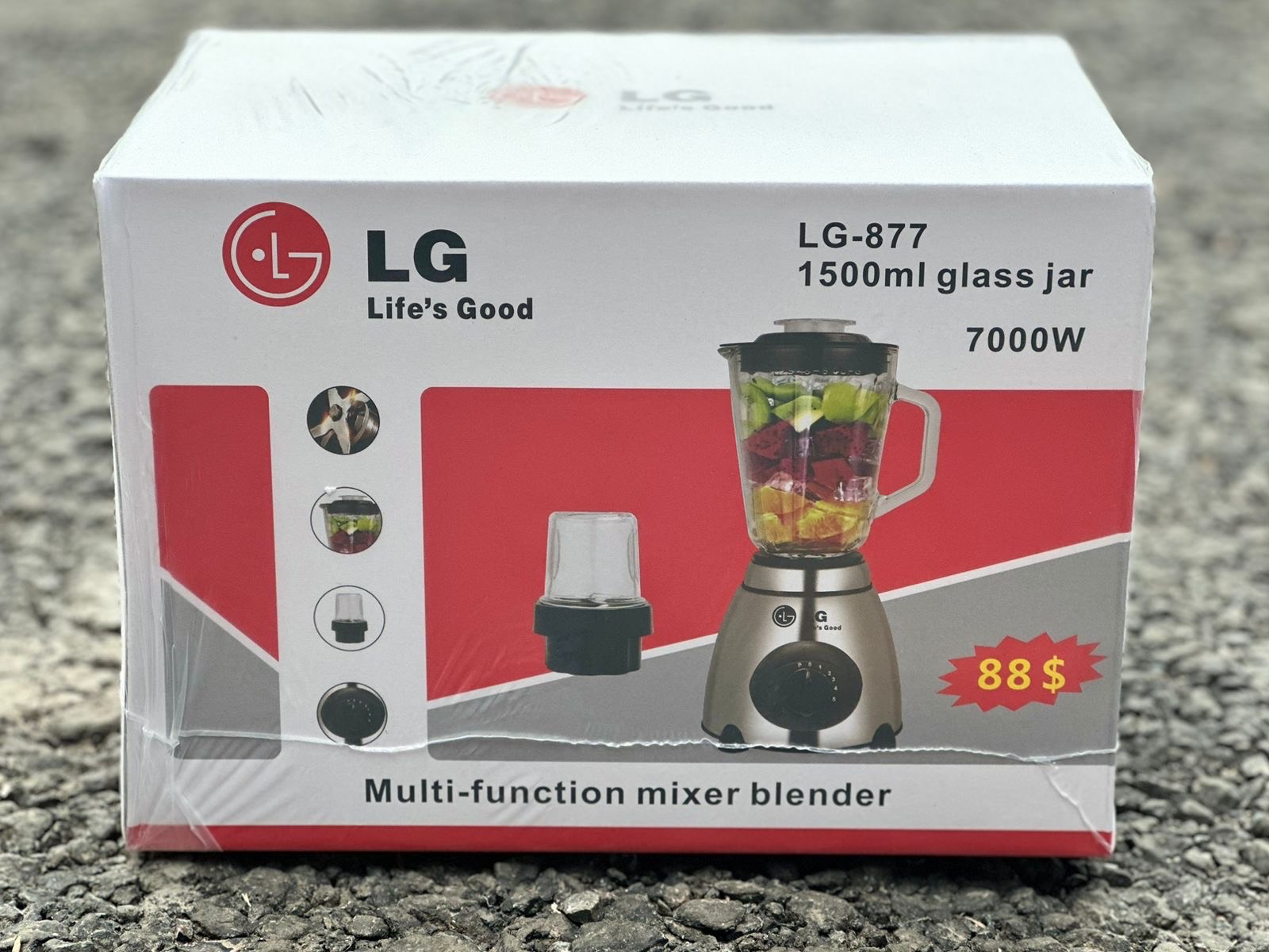 Блендер стакан LG-877 1000w 1,5л, 5 скоростей (КИТАЙ, 12 мес гарант)