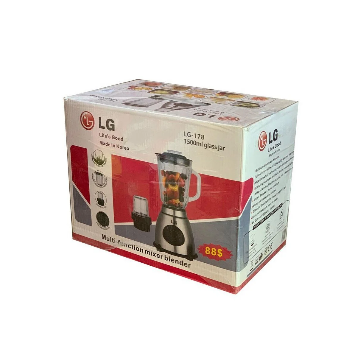 Блендер стакан LG-877 1000w 1,5л, 5 скоростей (КИТАЙ, 12 мес гарант)