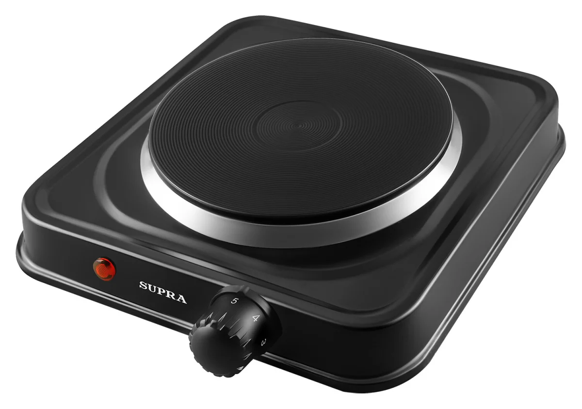 Электроплита SUPRA HS-102 black 1000Вт, диаметр 15,5см