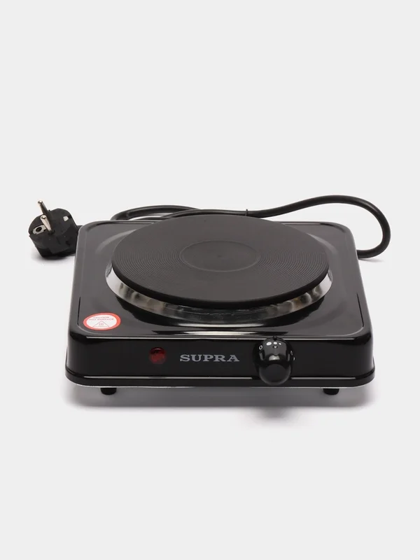 Электроплита SUPRA HS-102 black 1000Вт, диаметр 15,5см