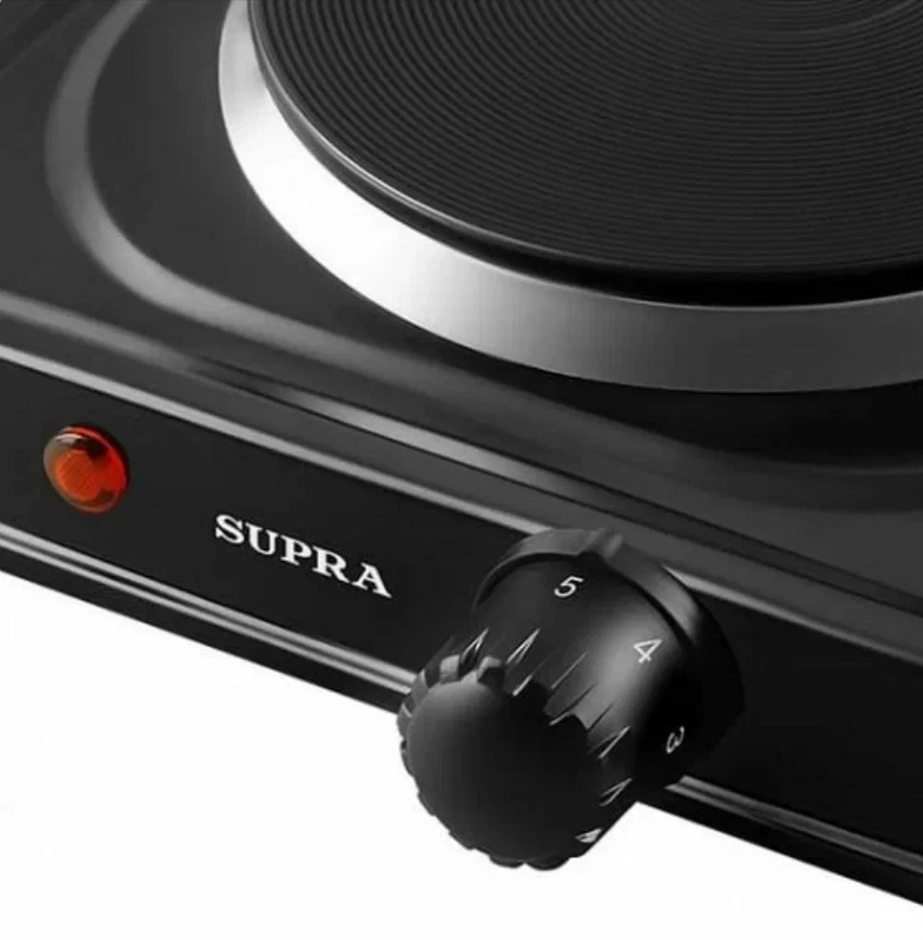 Электроплита SUPRA HS-102 black 1000Вт, диаметр 15,5см