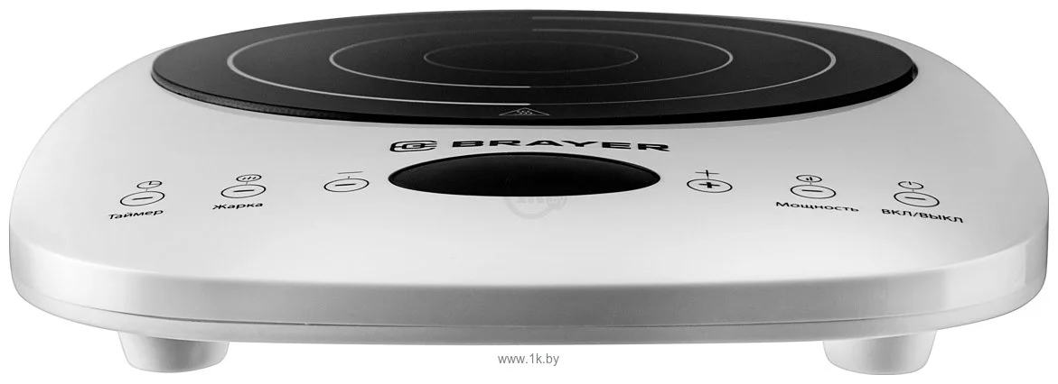 Электроплита-индукция BRAYER BR2802 настольная. 1 конфорка, 2000Вт, закаленное стекло, сенсор управ