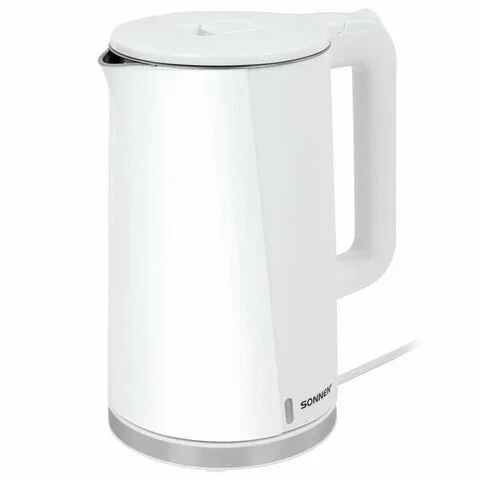 Чайник электрический Sonnen KT-8718W, 1.7 л, 2200 Вт, белый
