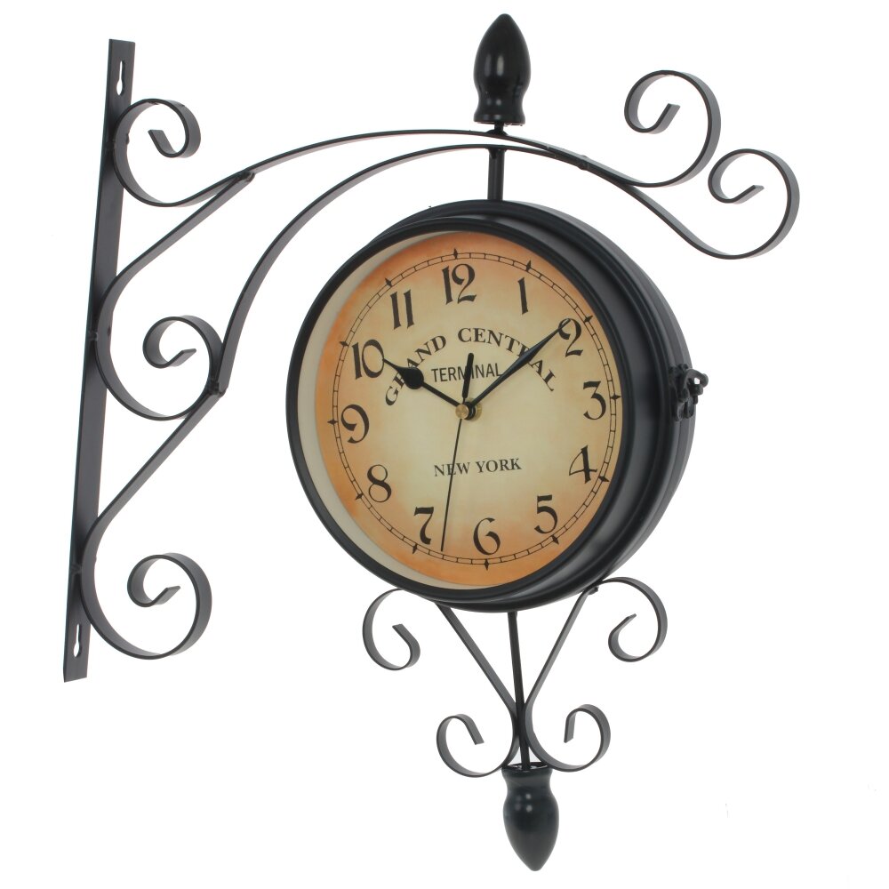Часы настенные декоративные двусторонние (2xАА н/п), L36,5 W8,5 H44 см