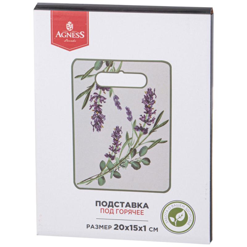 ARTI-M ПОДСТАВКА ПОД ГОРЯЧЕЕ AGNESS "ЛАВАНДА" 20*15*1 СМ (КОР=36ШТ.)