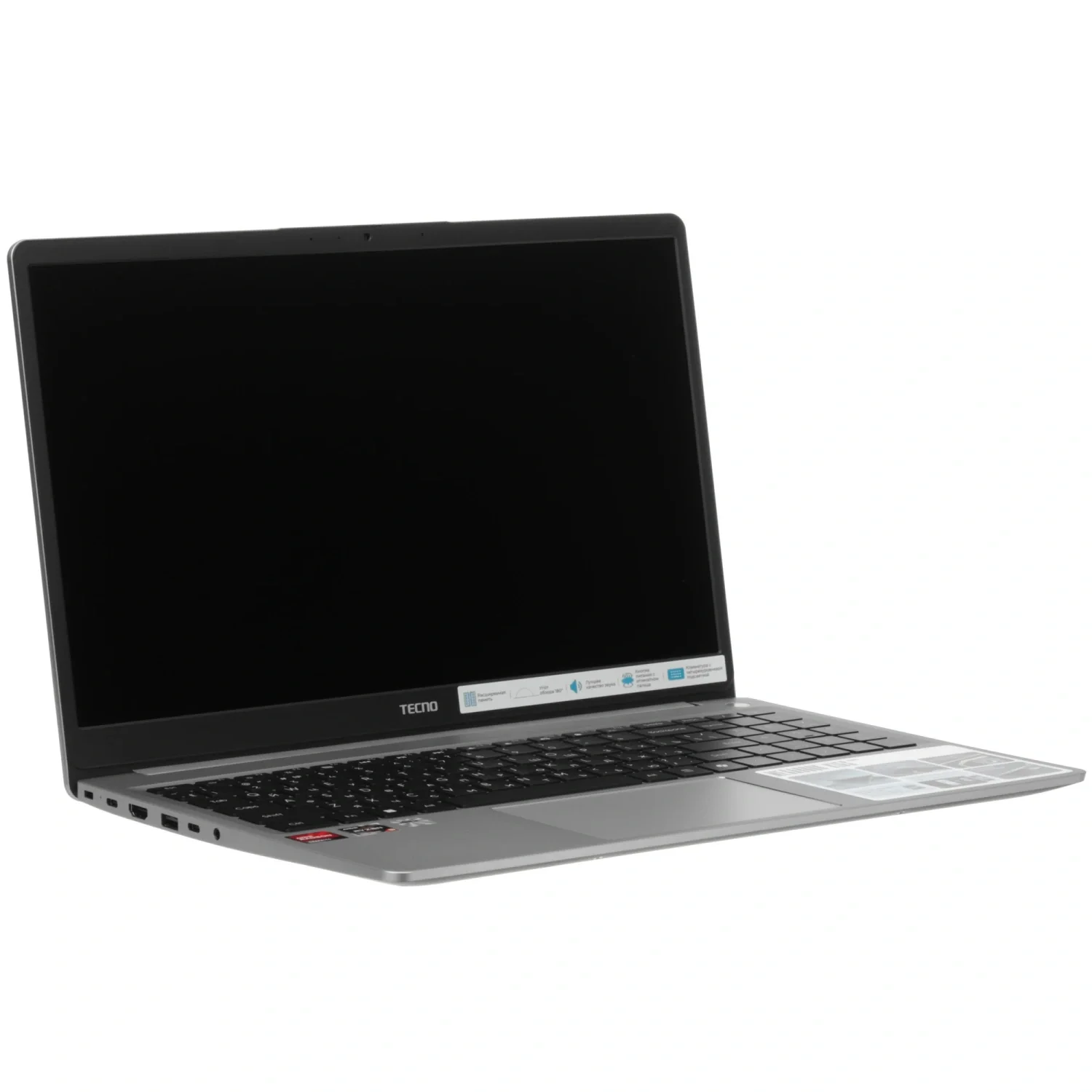 Ноутбук Tecno MegaBook K15SDA Ryzen 5 7430U 8Gb SSD512Gb AMD Radeon Graphics 15.6" IPS FHD (1920x1080) Windows 11 Home grey WiFi BT Cam 6060mAh (71005