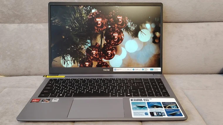 Ноутбук Tecno MegaBook K15SDA Ryzen 5 7430U 8Gb SSD512Gb AMD Radeon Graphics 15.6" IPS FHD (1920x1080) Windows 11 Home grey WiFi BT Cam 6060mAh (71005