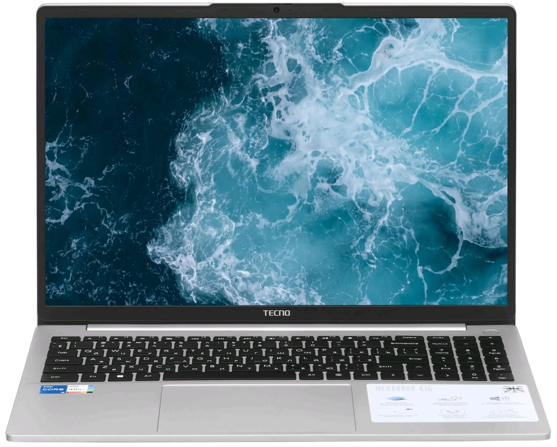 Ноутбук Tecno MegaBook K16SDA Ryzen 5 7430U 8Gb SSD512Gb AMD Radeon Graphics 16" IPS WUXGA (1920x1200) Windows 11 Home grey WiFi BT Cam 6060mAh (71005